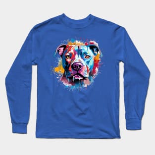 Watercolor Pitbull Long Sleeve T-Shirt